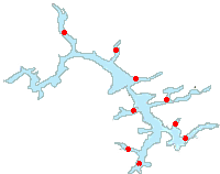 Map of lake cove sampling locations