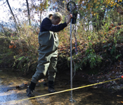 A flow meter used in tributary sampling